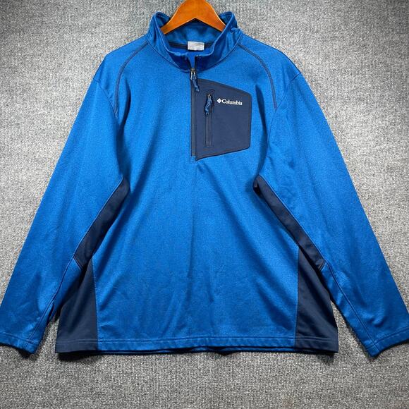 Columbia Hike 1/2 Zip Pullover Men's XXL Blue Outdoors Casual Trail Hiking - Picture 1 of 11